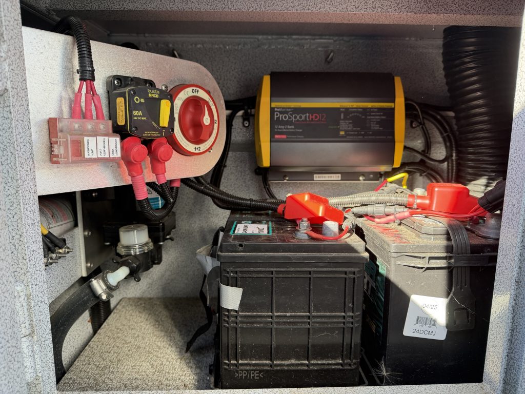 Dual batteries, battery switch and ProMariner onboard charger